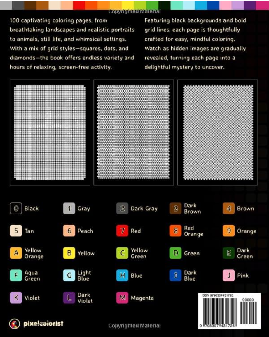 HueCell™ - 100 Color By Number Mysteries Book