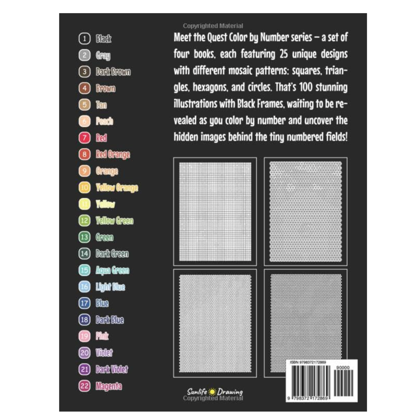 HueCell™ - 100 Quest Color By Number Mysteries Book